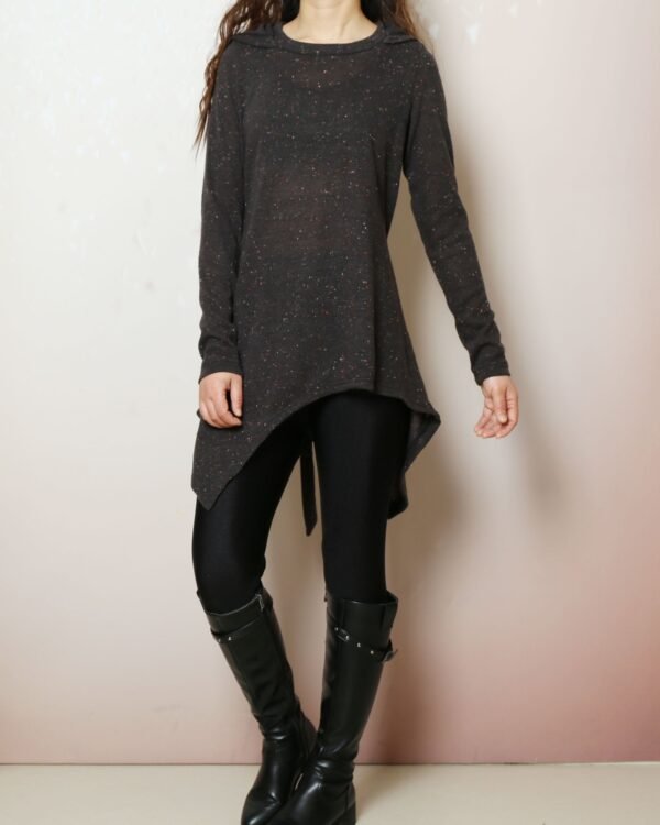 Asymmetrical knit tunic dress/Women's sweater dress/plus size hoodie/oversized tunic dress/casual customized top/Maternity dress/purple sweater (Q5101) - Image 7